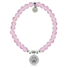 HELP by TJ Paw Print Charm with Pink Glass Shimmer Charity Bracelet