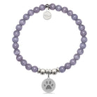 HELP by TJ Paw Print Charm with Purple Cats Eye Charity Bracelet