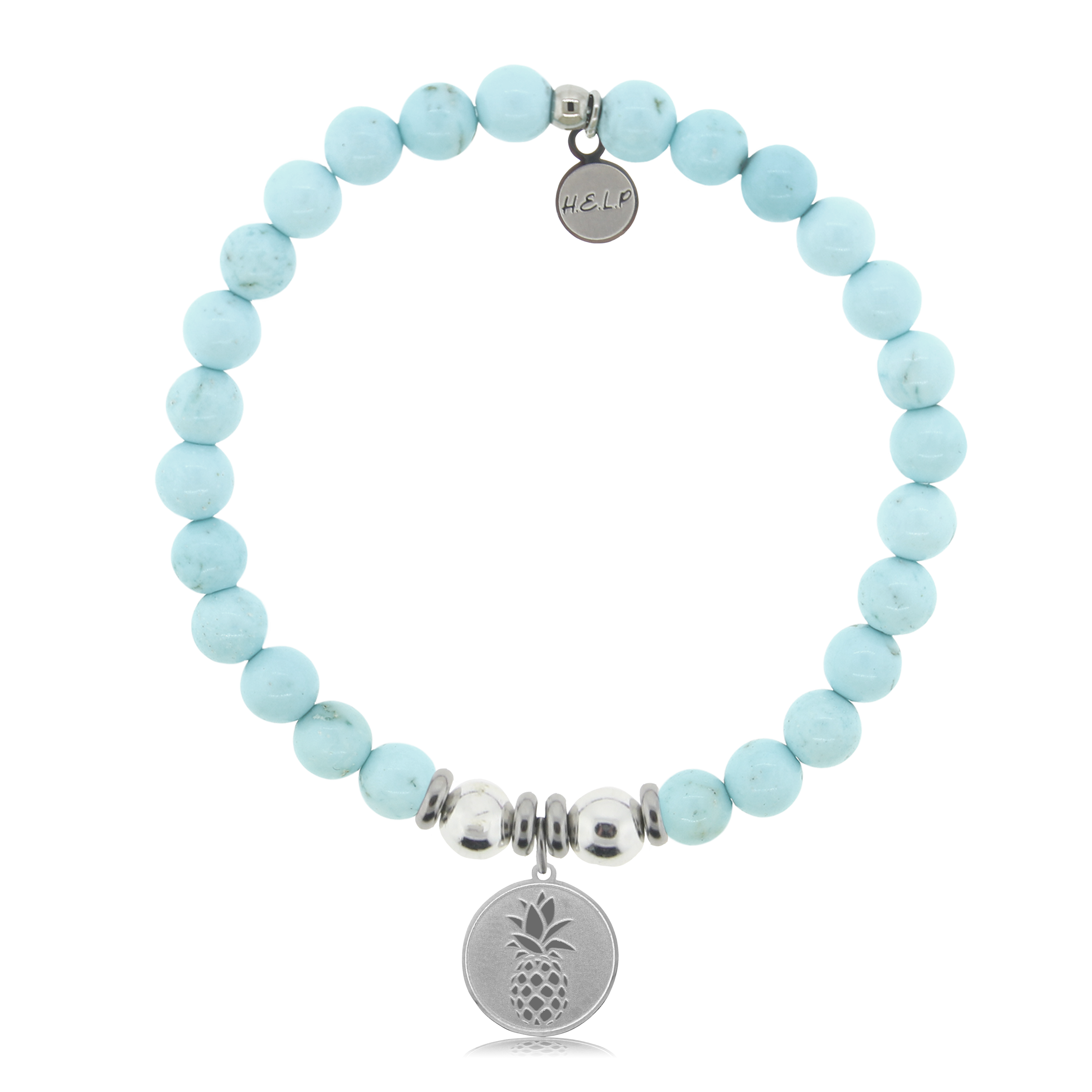 HELP by TJ Pineapple Charm with Larimar Magnesite Charity Bracelet