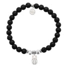 HELP by TJ Pineapple Cutout Charm with Lava Rock Charity Bracelet