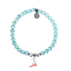 HELP by TJ Pink Cowboy Boot Charm with Aqua Cats Eye Charity Bracelet