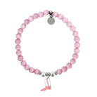 HELP by TJ Pink Cowboy Boot Charm with Pink Cats Eye Charity Bracelet