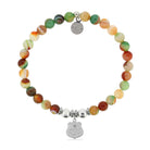 HELP by TJ Police Protect and Serve Charm with Multi Agate Charity Bracelet