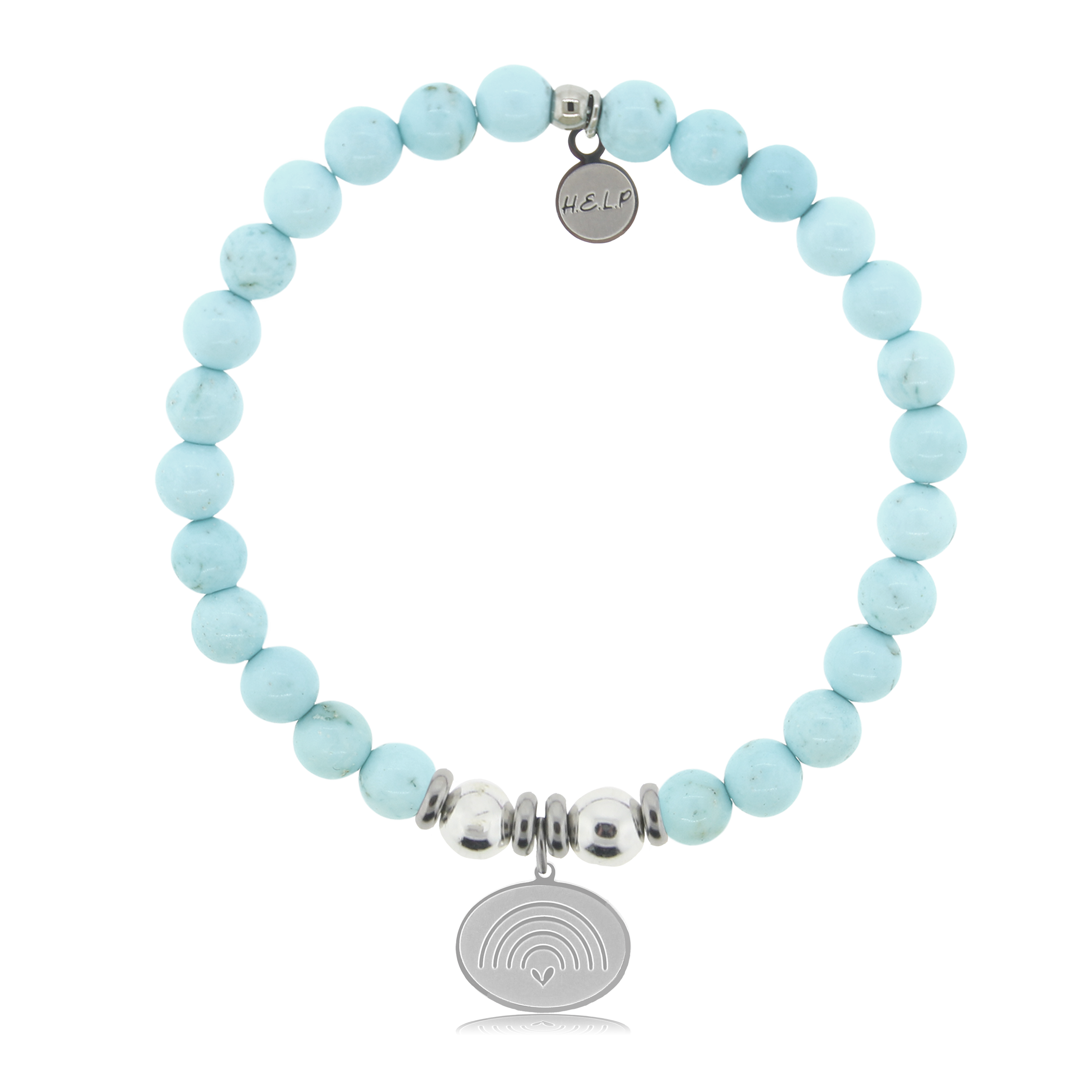 HELP by TJ Rainbow Charm with Larimar Magnesite Charity Bracelet