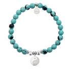 HELP by TJ Raised Yin Yang Charm with Blue Zebra Jade Charity Bracelet