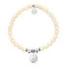 HELP by TJ Raised Yin Yang Charm with Natural Selenite Charity Bracelet