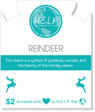 HELP by TJ Reindeer Charm with Purple Cats Eye Charity Bracelet