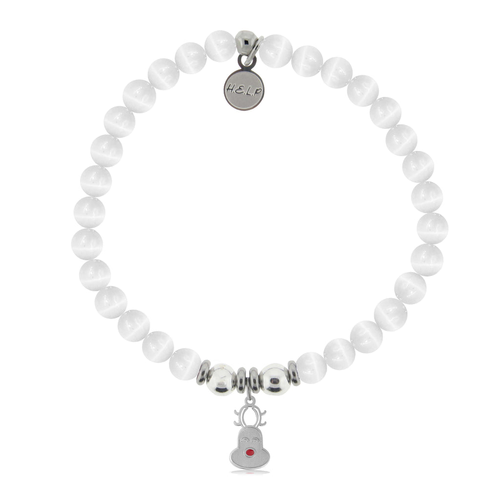 HELP by TJ Reindeer Charm with White Cats Eye Charity Bracelet