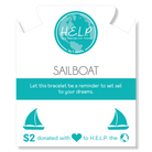 HELP by TJ Sail Boat Charm with Teal Selenite Charity Bracelet