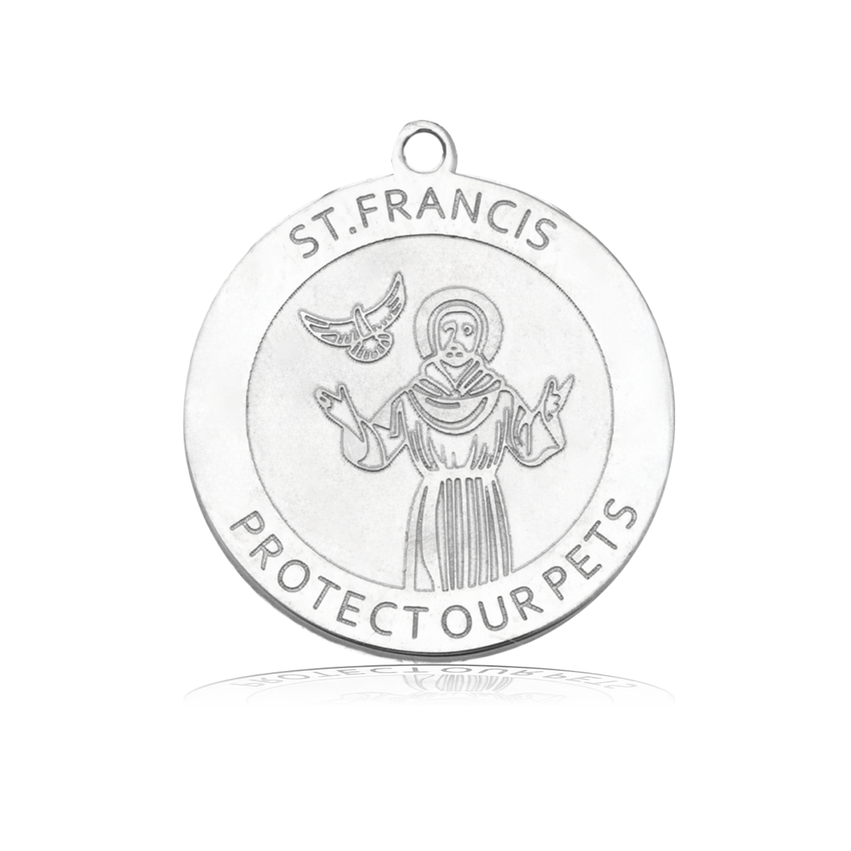 HELP by TJ Saint Francis Charm with Aqua Crystal Charity Bracelet