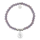 HELP by TJ Saint Francis Charm with Purple Crystal Charity Bracelet