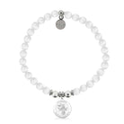 HELP by TJ Saint Francis Charm with White Cats Eye Charity Bracelet