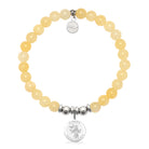 HELP by TJ Saint Francis Charm with Yellow Jade Charity Bracelet