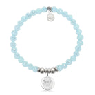 HELP by TJ Saint Michael Charm with Aqua Crystal Charity Bracelet