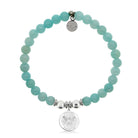HELP by TJ Saint Michael Charm with Baby Blue Quartz Charity Bracelet