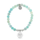HELP by TJ Saint Michael Charm with Light Blue Agate Charity Bracelet