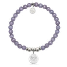 HELP by TJ Saint Michael Charm with Purple Cats Eye Charity Bracelet