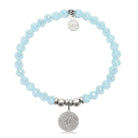 HELP by TJ Sand Dollar Charm with Aqua Crystal Charity Bracelet