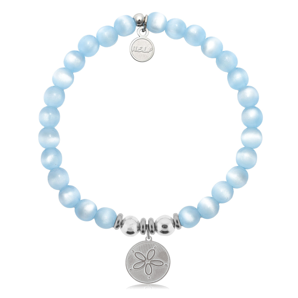 HELP by TJ Sand Dollar Charm with Blue Selenite Charity Bracelet