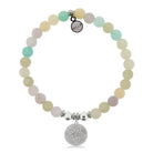 HELP by TJ Sand Dollar Charm with Green Yellow Jade Charity Bracelet