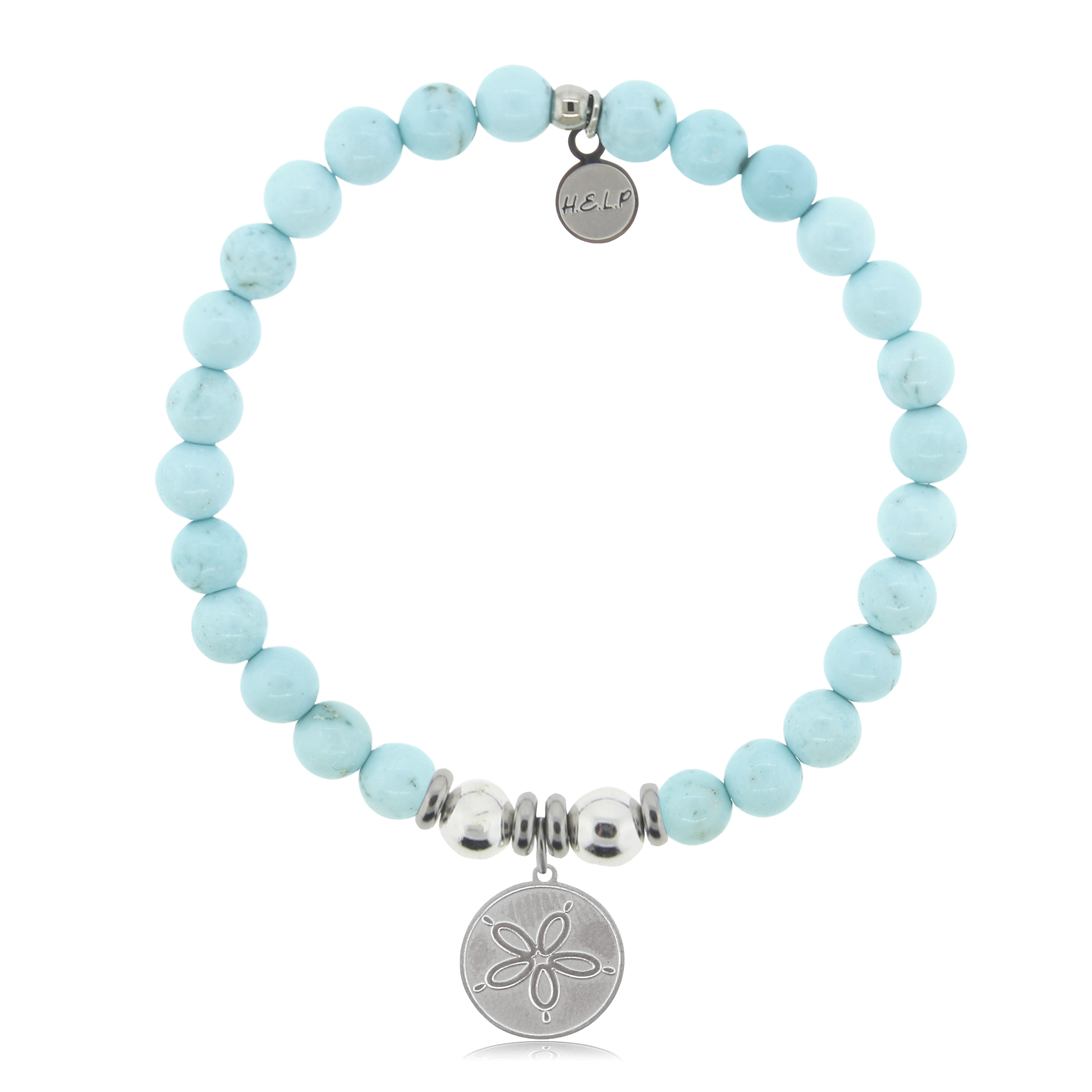 HELP by TJ Sand Dollar Charm with Larimar Magnesite Charity Bracelet