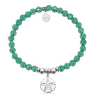 HELP by TJ Sand Dollar Cutout Charm with Green Crystal Charity Bracelet