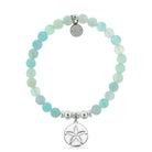 HELP by TJ Sand Dollar Cutout Charm with Light Blue Agate Charity Bracelet