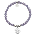 HELP by TJ Sand Dollar Cutout Charm with Purple Cats Eye Charity Bracelet