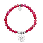 HELP by TJ Sand Dollar Cutout Charm with Red Fire Agate Charity Bracelet