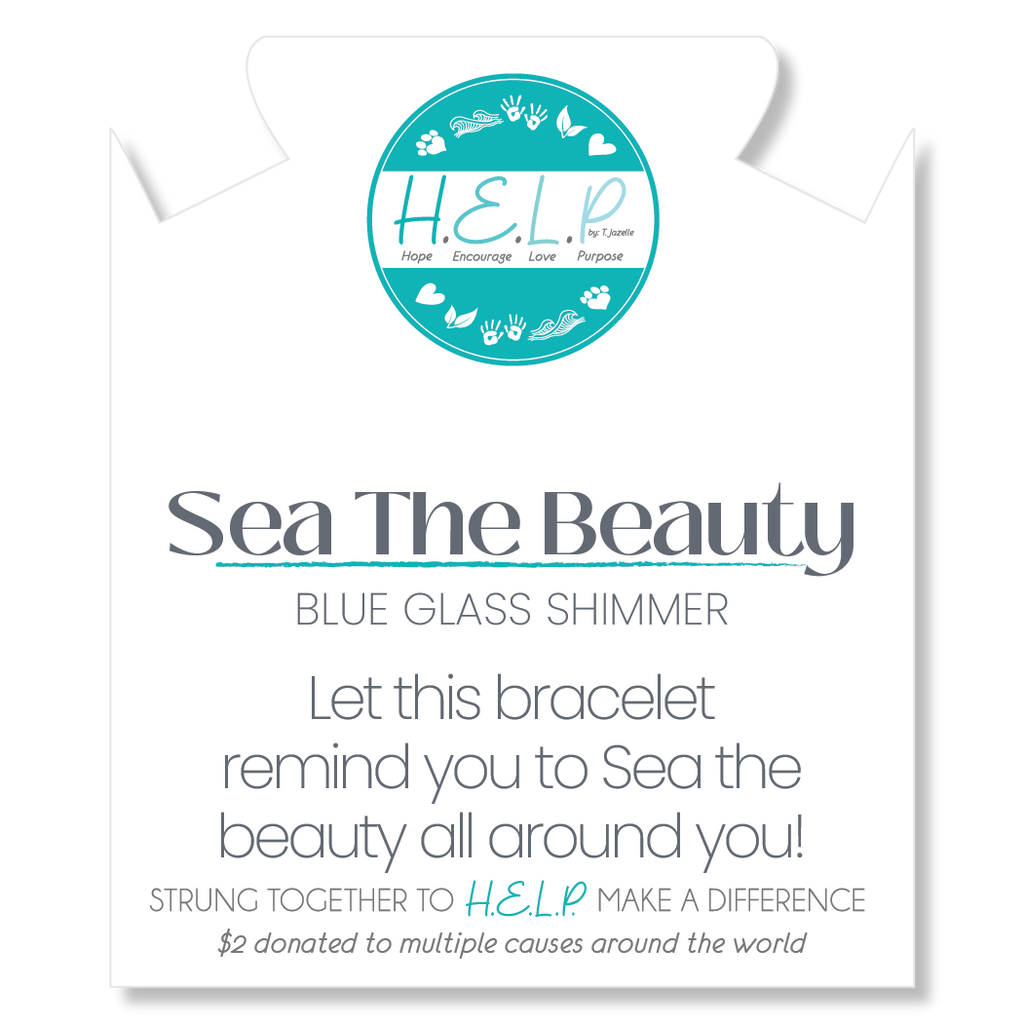 HELP by TJ Sea the Beauty Stacker with Blue Glass Shimmer