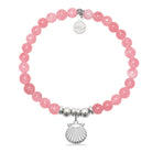 HELP by TJ Seashell Charm with Cherry Jade Charity Bracelet