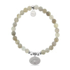 HELP by TJ Seashell Charm with Grey Stripe Agate Charity Bracelet