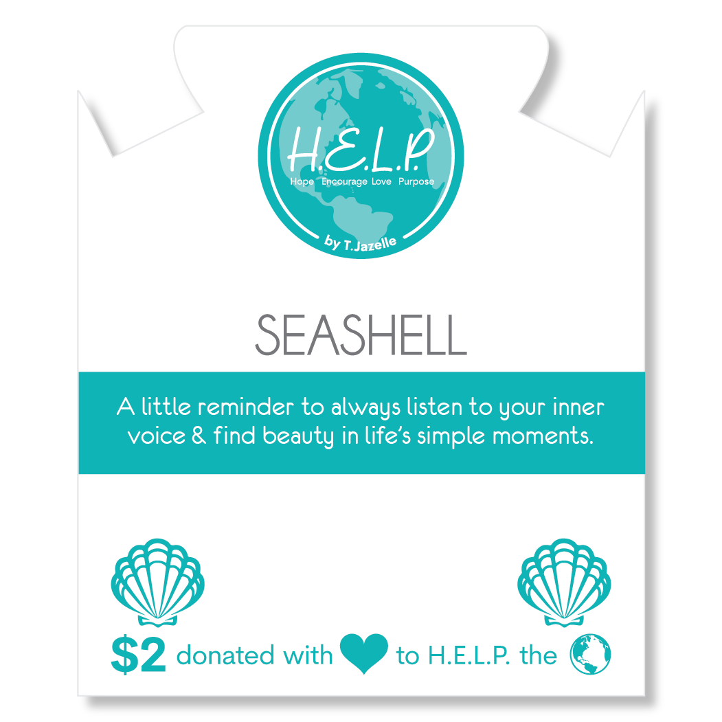 HELP by TJ Seashell Charm with Holiday Jade Charity Bracelet