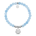 HELP by TJ Seashell Charm with Light Blue Quartz Charity Bracelet