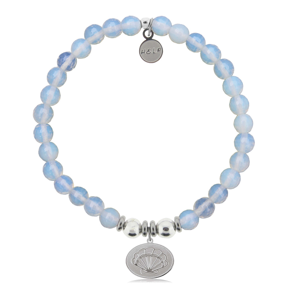 HELP by TJ Seashell Charm with Opalite Charity Bracelet