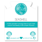 HELP by TJ Seashell Charm with Peppermint Jade Charity Bracelet