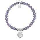 HELP by TJ Seashell Charm with Purple Cats Eye Charity Bracelet