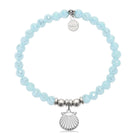 HELP by TJ Seashell Cutout Charm with Aqua Crystal Charity Bracelet