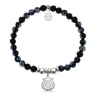 HELP by TJ Seashell Cutout Charm with Black Crystal Charity Bracelet