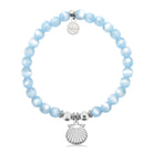 HELP by TJ Seashell Cutout Charm with Blue Selenite Charity Bracelet