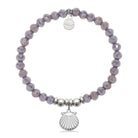 HELP by TJ Seashell Cutout Charm with Purple Crystal Charity Bracelet