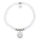 HELP by TJ Seashell Cutout Charm with White Crystal Charity Bracelet