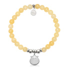 HELP by TJ Seashell Cutout Charm with Yellow Jade Charity Bracelet