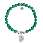 HELP by TJ Semi Colon Charm with Green Howlite Charity Bracelet