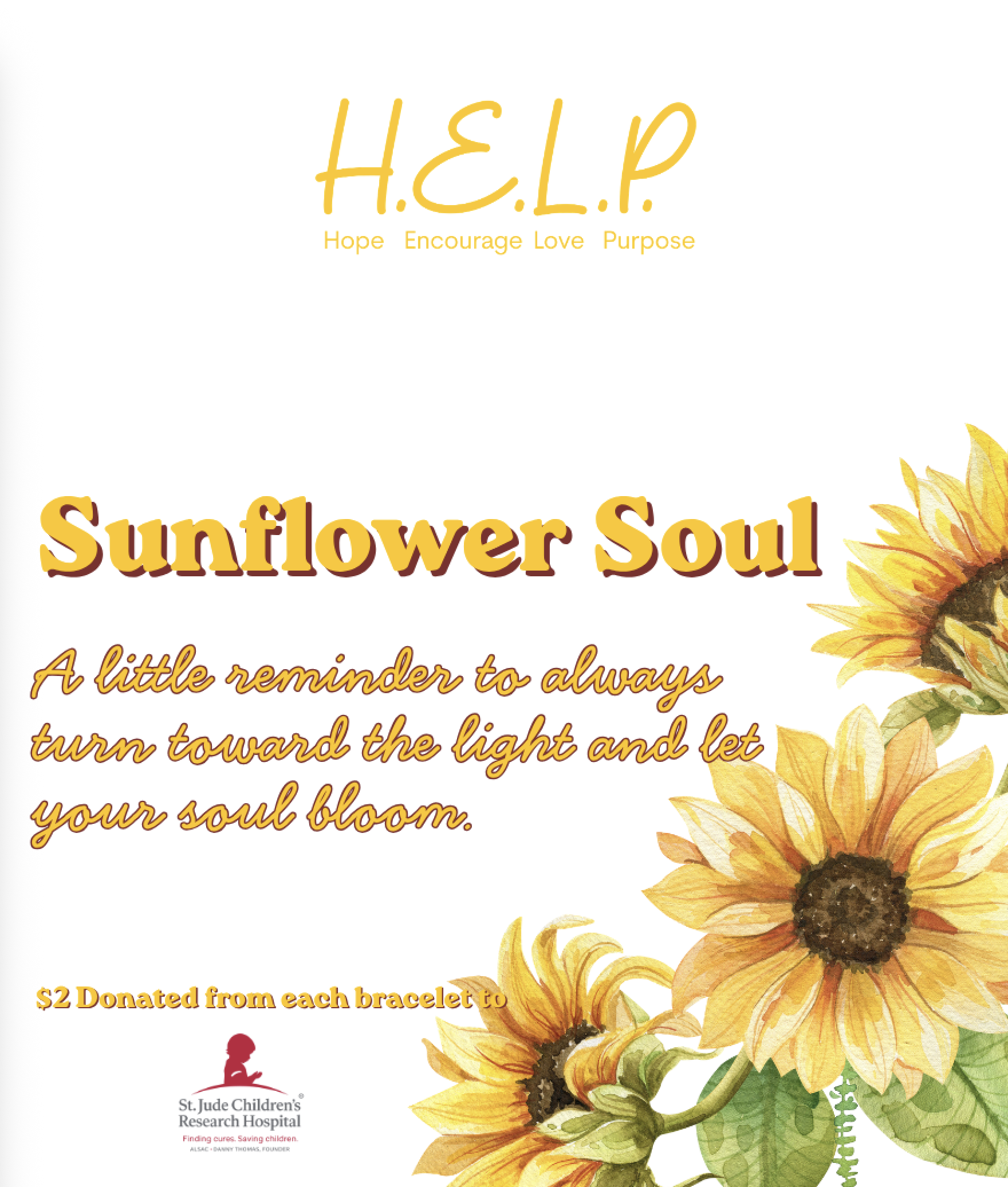 HELP by TJ September Limited Edition Sunflower Soul Bracelet