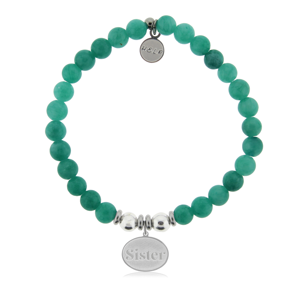 HELP by TJ Sister Charm with Caribbean Jade Charity Bracelet