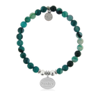 HELP by TJ Sister Charm with Green Stripe Agate Charity Bracelet