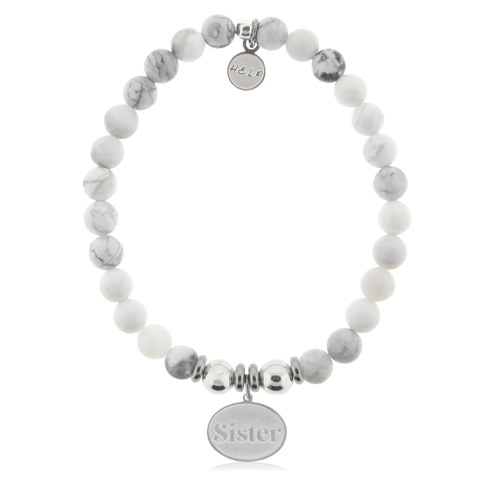 HELP by TJ Sister Charm with Howlite Charity Bracelet