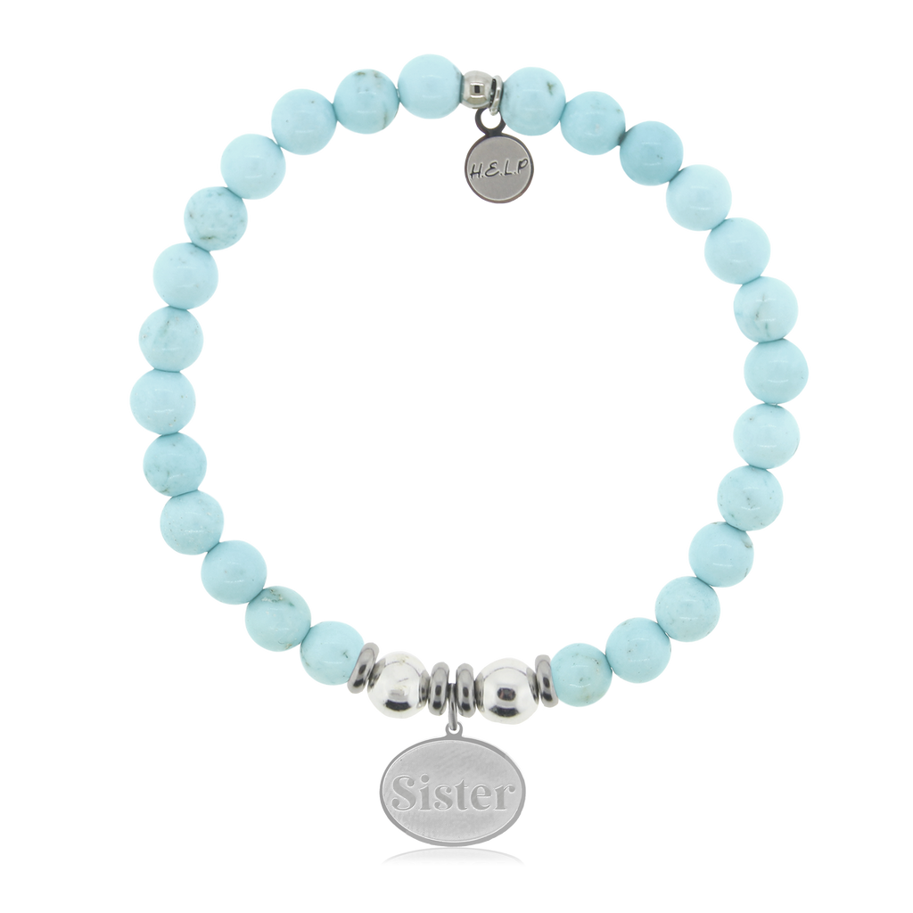 HELP by TJ Sister Charm with Larimar Magnesite Charity Bracelet