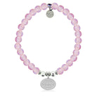 HELP by TJ Sister Charm with Pink Glass Shimmer Charity Bracelet